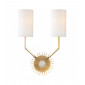 Lampe avec abat jour Borland Acier Laiton 2 ampoules 46,4cm|Lampes à poser|Luminaire Center