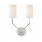 Lampe avec abat jour Borland Acier Nickel poli 2 ampoules 46,4cm|Lampes à poser|Luminaire Center