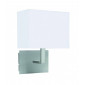Lampe avec abat jour Wall Abat jour en tissu Argent satiné 1 ampoule 25cm|Lampes à poser|Luminaire Center