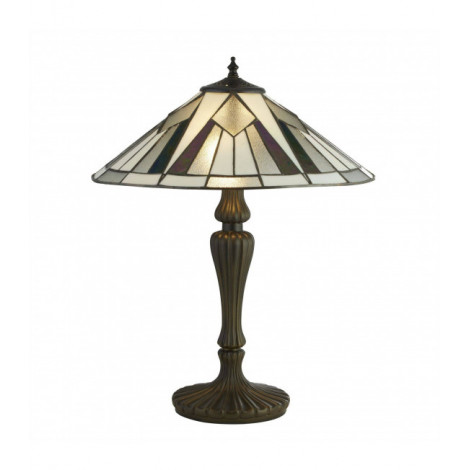 Lampe Tiffany Gatsby Résine Bronze antique 2 ampoules 56cm|Lampes à poser|Luminaire Center