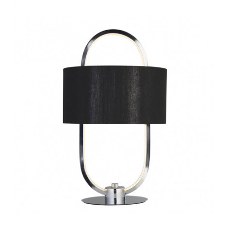 Lampe de table Madrid 1 ampoule Plastique,tissu,acier doux Chrome,noir|Lampes à poser|Luminaire Center