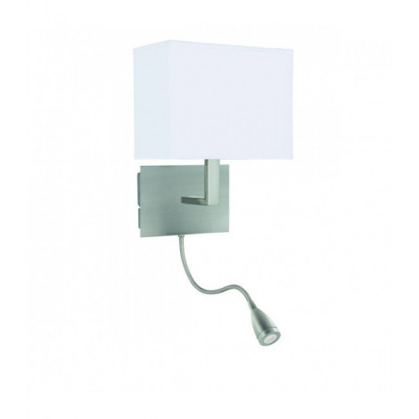 Lampe avec abat jour Wall Abat jour en tissu Argent satiné 1 ampoule 15cm|Lampes à poser|Luminaire Center