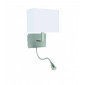 Lampe avec abat jour Wall Abat jour en tissu Argent satiné 1 ampoule 15cm|Lampes à poser|Luminaire Center
