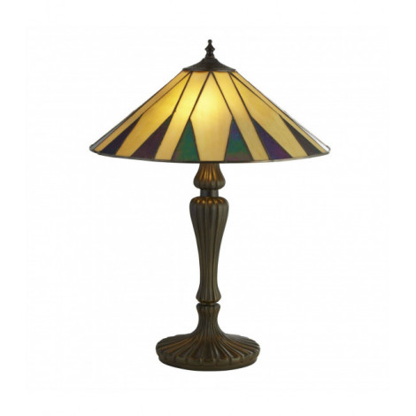Lampe Tiffany Charleston Résine Bronze antique 2 ampoules 56cm|Lampes à poser|Luminaire Center