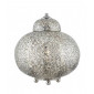 Lampe de table Fretwork Nickel brillant 1 ampoule 26cm|Lampes à poser|Luminaire Center
