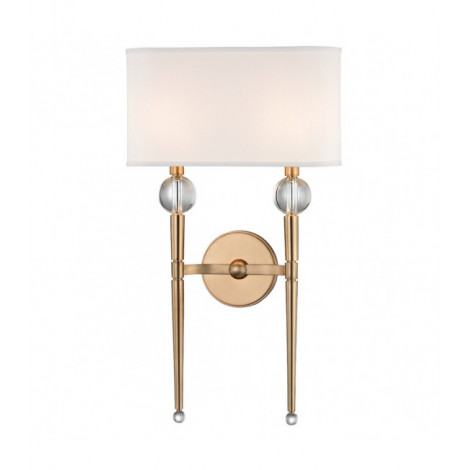 Lampe avec abat jour Rockland Laiton 2 ampoules 56,5cm|Lampes à poser|Luminaire Center