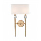 Lampe avec abat jour Rockland Laiton 2 ampoules 56,5cm|Lampes à poser|Luminaire Center