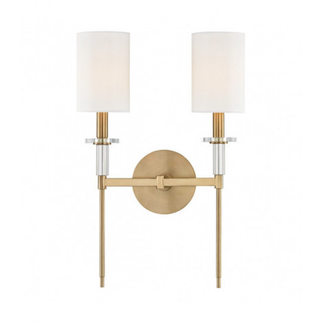Lampe avec abat jour Amherst Acier Laiton 2 ampoules 47,6cm|Lampes à poser|Luminaire Center