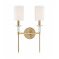 Lampe avec abat jour Amherst Acier Laiton 2 ampoules 47,6cm|Lampes à poser|Luminaire Center