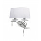 Lampe avec abat jour Louise Chrome poli 2 ampoules 50cm|Lampes à poser|Luminaire Center