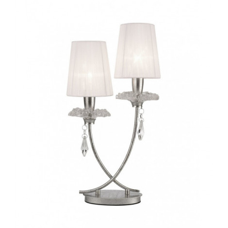 Lampe de table Sophie Argent peint 2 ampoules 54cm|Lampes à poser|Luminaire Center