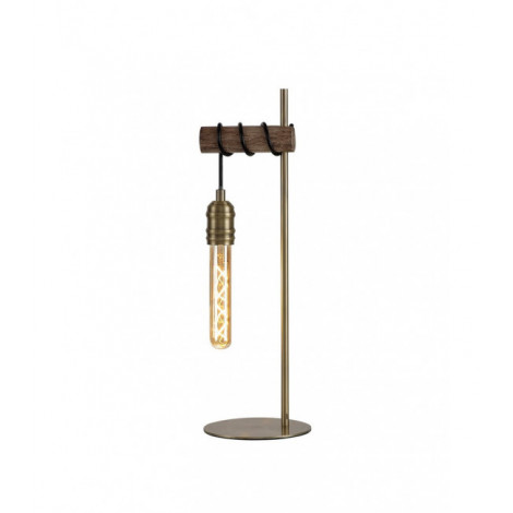 Lampe de table Laiton antique,Chêne 1 ampoule 50,5cm|Lampes à poser|Luminaire Center