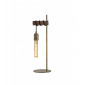 Lampe de table Laiton antique,Chêne 1 ampoule 50,5cm|Lampes à poser|Luminaire Center
