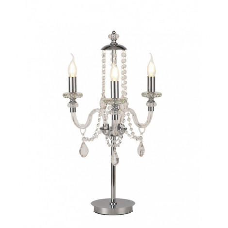 Lampe Design Cristal k9 Chrome poli 3 ampoules 68cm|Lampes à poser|Luminaire Center