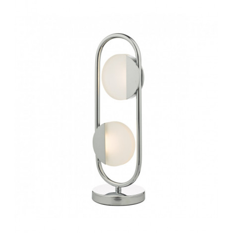 Lampe LED intégré Axelia Chrome poli,plastique givré blanc 2 ampoules 37cm|Lampes à poser|Luminaire Center