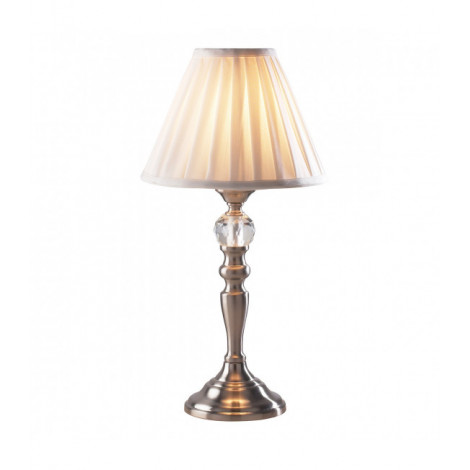 Lampe de table Beau Chrome blanc,satiné 1 ampoule 40cm|Lampes à poser|Luminaire Center