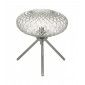 Lampe Design Bibiana Chrome poli,verre texturé 1 ampoule 23cm|Lampes à poser|Luminaire Center