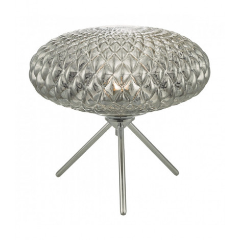 Lampe Design Bibiana Chrome poli,verre fumé 1 ampoule 26,5cm|Lampes à poser|Luminaire Center