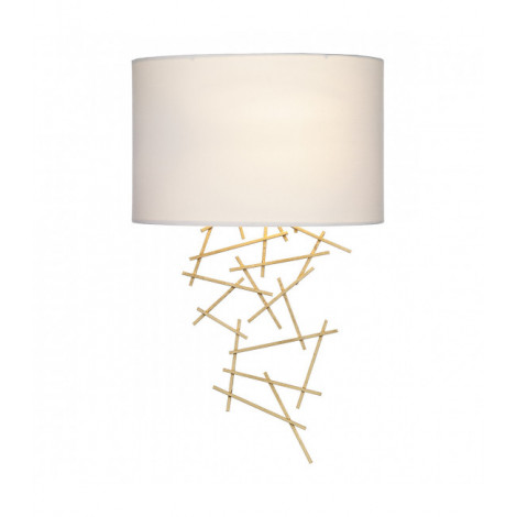 Lampe avec abat jour Cevero blanc,feuille d'or 1 ampoule 50,5cm|Lampes à poser|Luminaire Center