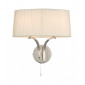 Lampe avec abat jour Cristin Nickel poli,ivoire 2 ampoules 32cm|Lampes à poser|Luminaire Center