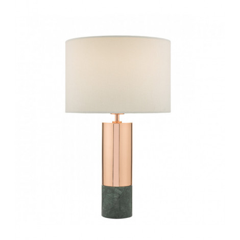 Lampe de table Digby Cuivre poli,pierre polie en marbre 1 ampoule 48cm|Lampes à poser|Luminaire Center