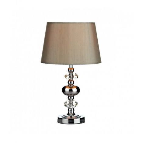 Lampe de table Edith Chrome poli,verre à facettes 1 ampoule 38cm|Lampes à poser|Luminaire Center