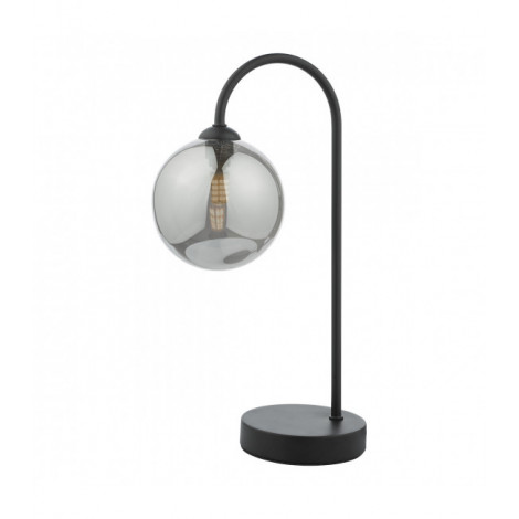 Lampe de table Eissa Noir mat,verre fumé 1 ampoule 37cm|Lampes à poser|Luminaire Center