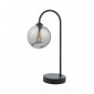 Lampe de table Eissa Noir mat,verre fumé 1 ampoule 37cm|Lampes à poser|Luminaire Center