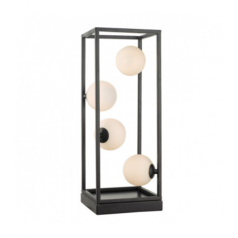 Lampe de table Ensio Noir mat,Verre opal 4 ampoules 48cm|Lampes à poser|Luminaire Center