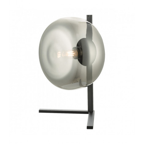 Lampe de table Erla Noir mat,verre fumé 1 ampoule 35,5cm|Lampes à poser|Luminaire Center