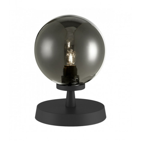Lampe de table globe Esben Noir mat,verre fumé 1 ampoule 17cm|Lampes à poser|Luminaire Center