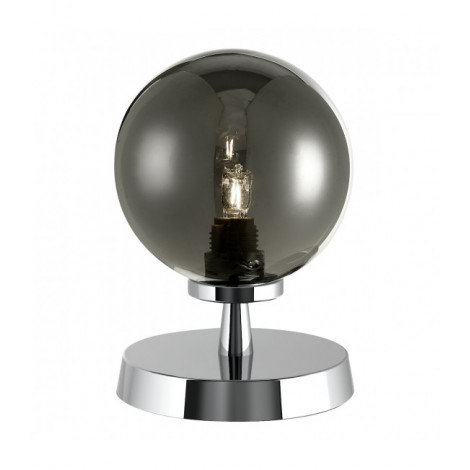 Lampe de table globe Esben Chrome poli,verre fumé 1 ampoule 17cm|Lampes à poser|Luminaire Center