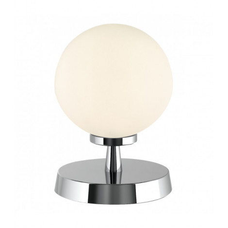 Lampe de table globe Esben Chrome poli,verre opale 1 ampoule 17cm|Lampes à poser|Luminaire Center