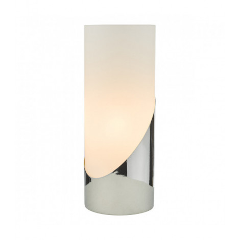 Lampe de table Faris 1 ampoule Chrome poli,verre opale|Lampes à poser|Luminaire Center