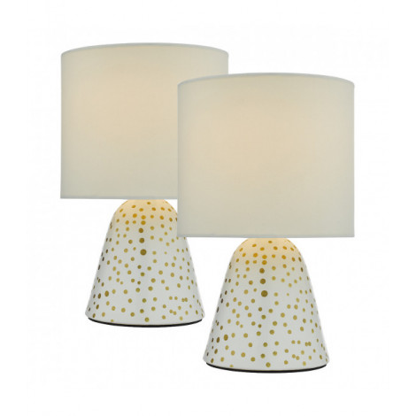Lampe de table Glenda Céramique blanc 1 ampoule 25,5cm|Lampes à poser|Luminaire Center