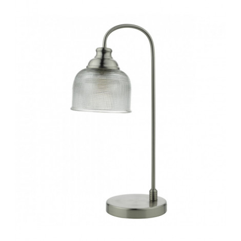 Lampe de table Hector Nickel satiné,verre texturé 1 ampoule 46cm|Lampes à poser|Luminaire Center