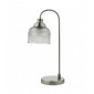 Lampe de table Hector Nickel satiné,verre texturé 1 ampoule 46cm|Lampes à poser|Luminaire Center