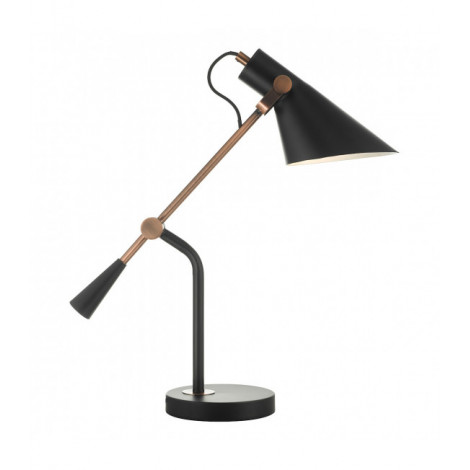 Lampe de table Jack Noir mat,cuivre antique 1 ampoule 53cm|Lampes à poser|Luminaire Center