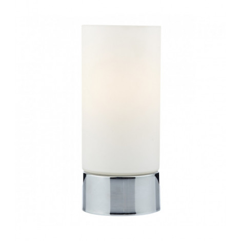 Lampe de table Jot Chrome poli,verre opale 1 ampoule 19cm|Lampes à poser|Luminaire Center