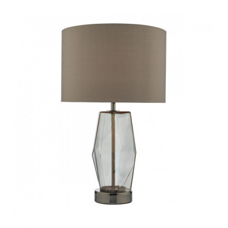 Lampe de table Mubina Verre fumé,chrome noir poli 1 ampoule 48cm|Lampes à poser|Luminaire Center