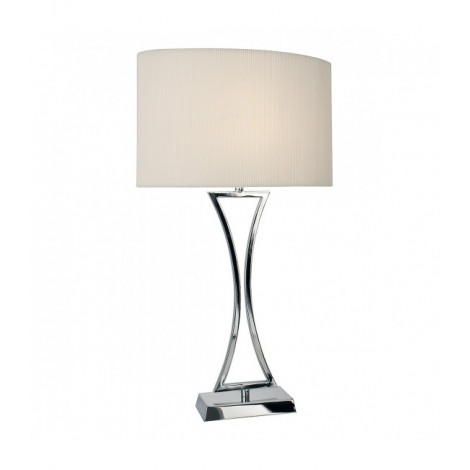 Lampde de table Oporto Chrome poli,crème 1 ampoule 53cm|Lampes à poser|Luminaire Center