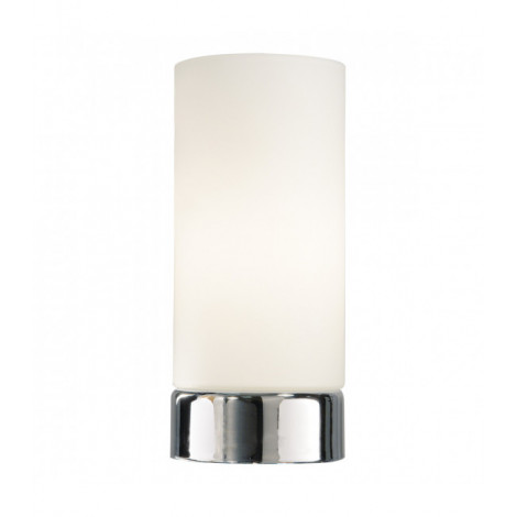 Lampe de table Owen Chrome poli,verre opale 1 ampoule 24cm|Lampes à poser|Luminaire Center