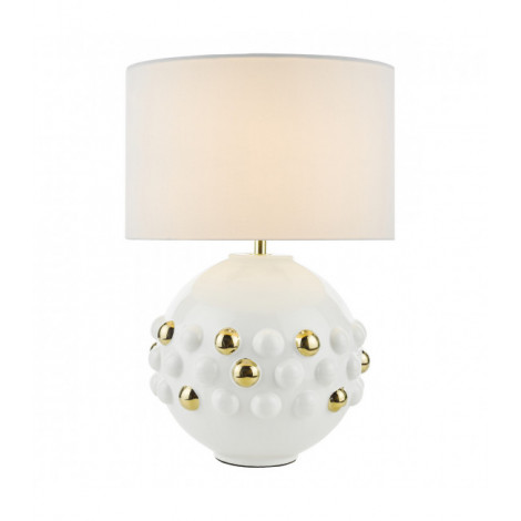 Lampe de table Sphere Céramique blanc,Céramique doré 1 ampoule 50cm|Lampes à poser|Luminaire Center