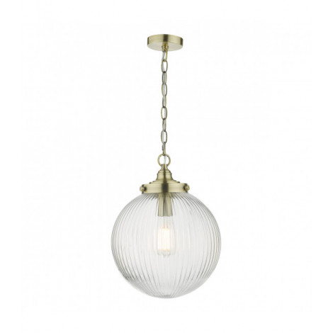 Lampe de table globe Tamara Laiton antique,verre côtelé 1 ampoule 3,4cm|Lampes à poser|Luminaire Center