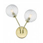 Lampe avec abat jour Yiska Or poli,verre côtelé 2 ampoules 26cm|Lampes à poser|Luminaire Center