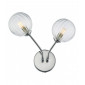 Lampe avec abat jour Yiska Chrome poli,verre côtelé 2 ampoules 26cm|Lampes à poser|Luminaire Center