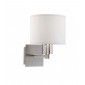 Lampe avec abat jour Lyon Acier,Tissu Nickel satiné, blanc 24,2 Cm|Lampes à poser|Luminaire Center
