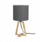 Lampe de table Nuts Bois,Tissu Gris 35,6 Cm|Lampes à poser|Luminaire Center