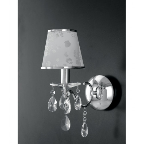 Lampe avec abat jour Boeme 1 ampoule Métal,Cristal,polyviniques Chrome|Lampes à poser|Luminaire Center