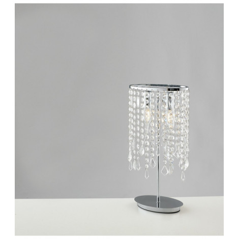 Lampe Design Breeze 2 ampoules Cristal,métal,K9 Chrome|Lampes à poser|Luminaire Center